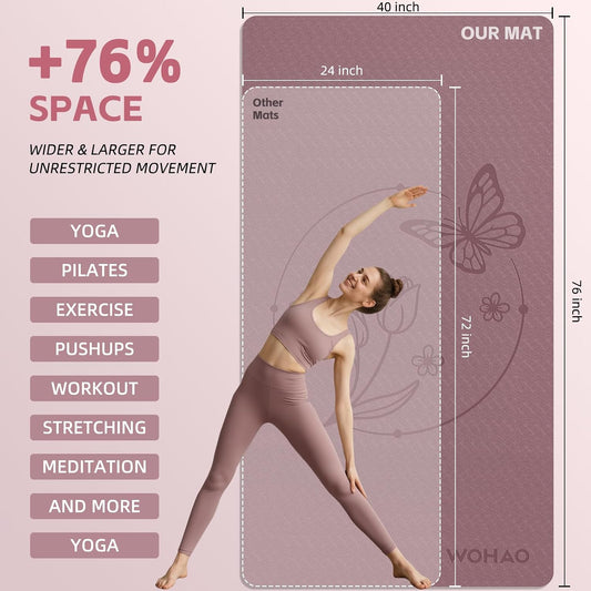 Large 76"x40"x0.4" Yoga Mat