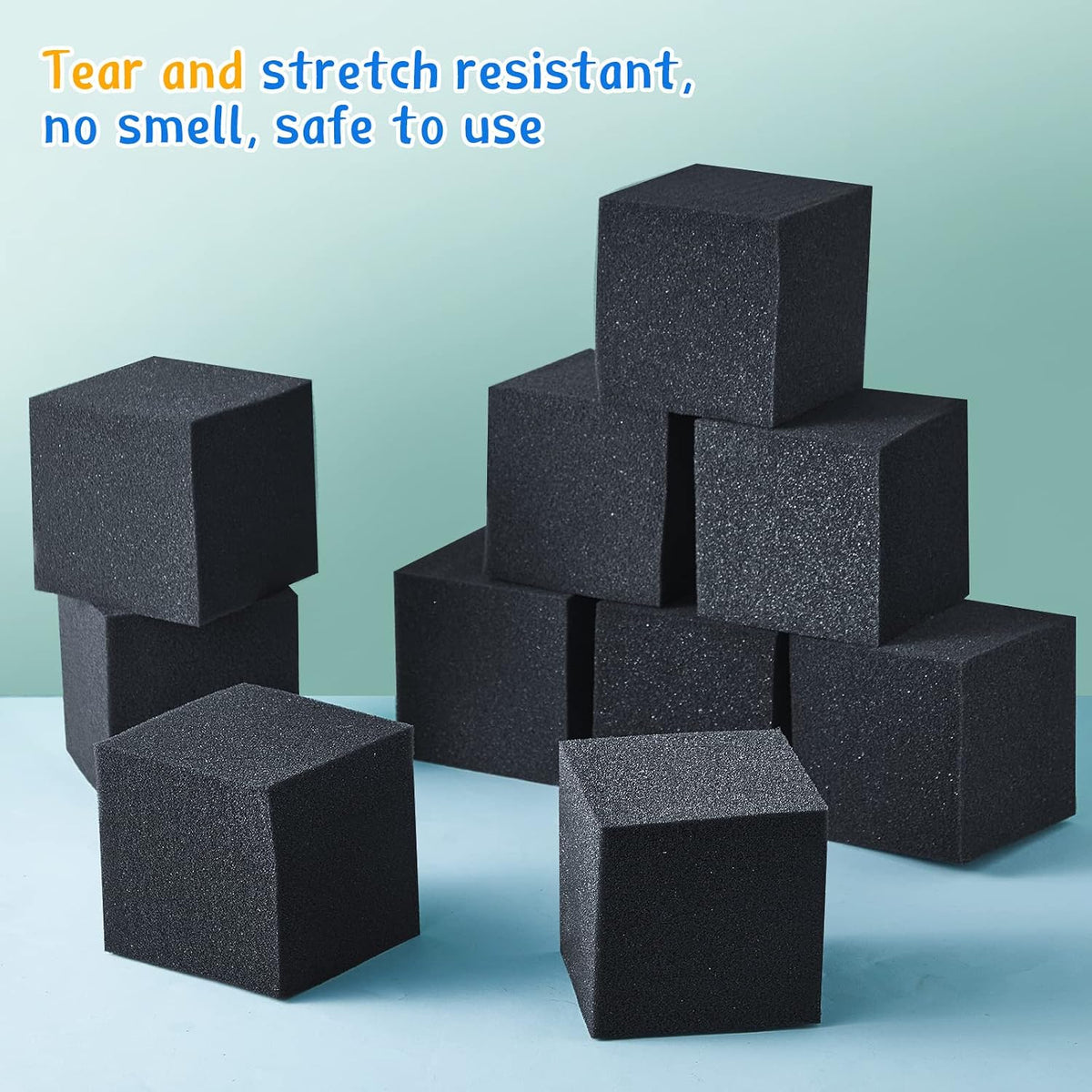 Foam Pit Blocks 4 x 4 x 4 Inch Foam Cubes Soft Stacking Blocks Protective Padding Sponge Pit for Gymnastics Trampoline Arenas Rock Climbing Parkour Indoor Amusement Park