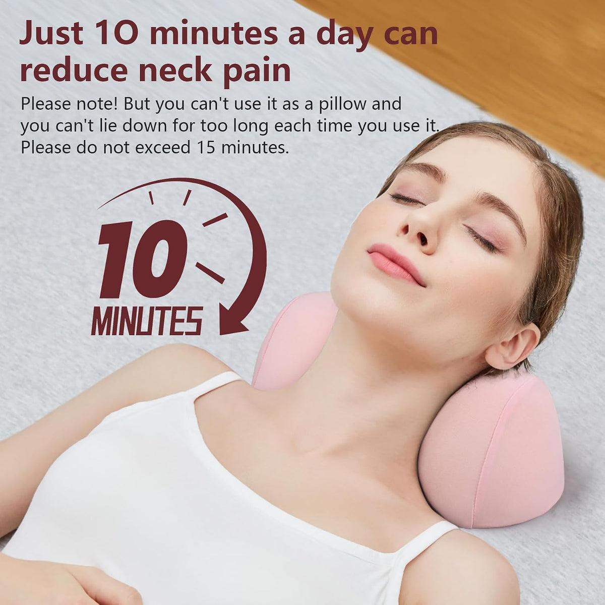 Small Neck Stretcher Pillow for Pain Relief, Medium Soft Cervical Traction Device Neck Mild Support Pillow Foam Cervical Neck Pillow for Tension Muscle Relax Relief (Grey)