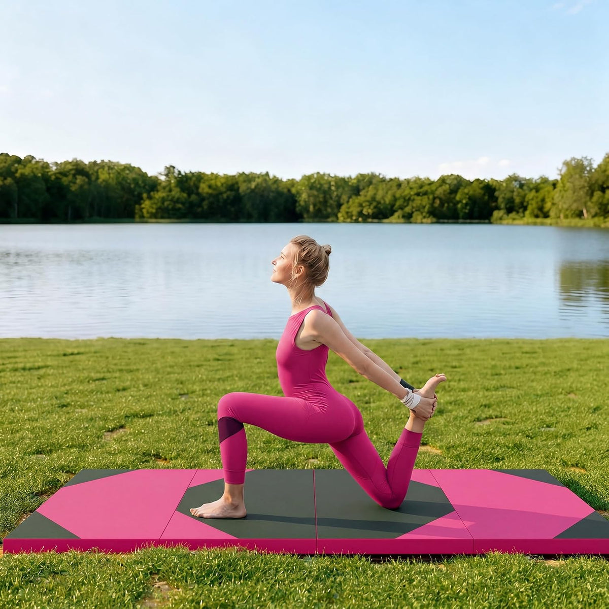 4'x8'x2 Thick Folding Gymnastics Exercise Mat Aerobics Stretching Yoga Mats