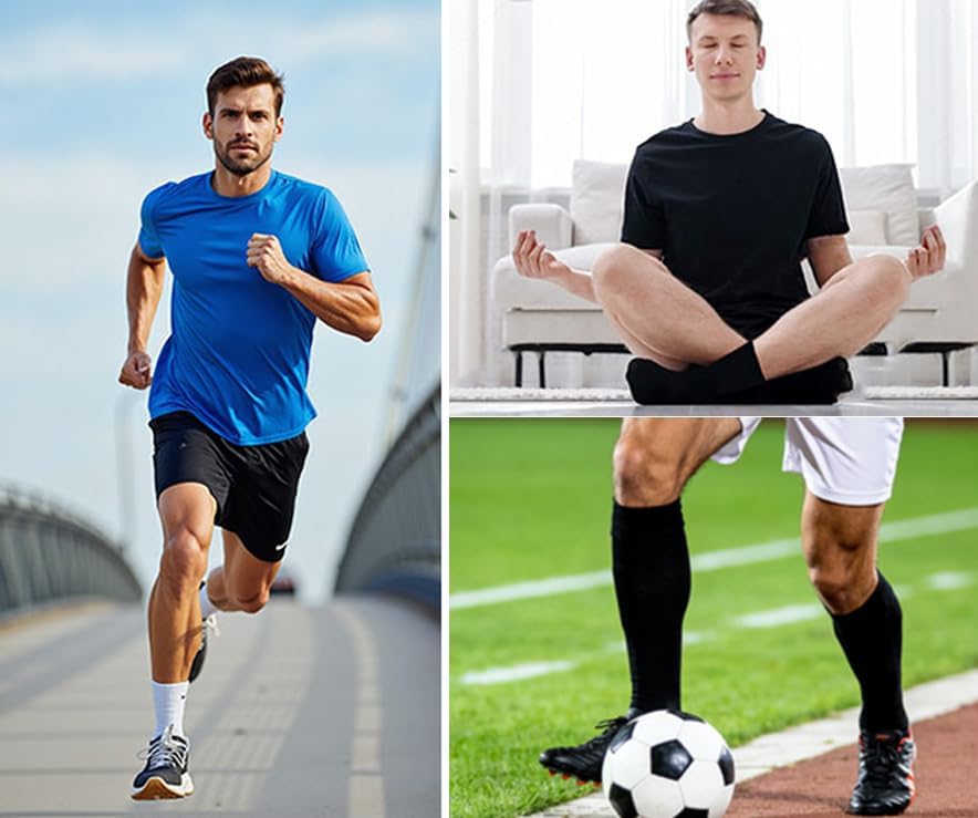 Non Slip Grip Socks for Men Women Crew Grippy Socks for Hospital Elderly