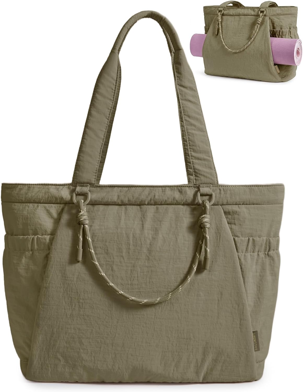 Yoga Pilates Tote Bag for Women with Knotted Handle, Gym Bag