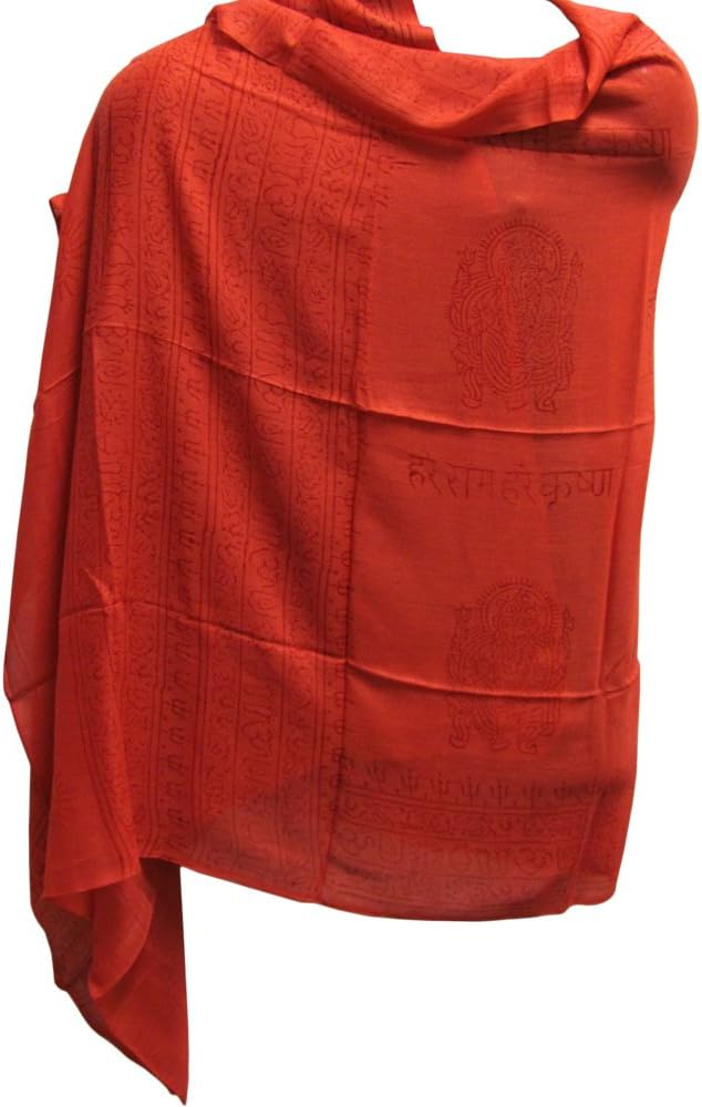 Indian Ganesh Om Meditation Yoga Altar Cloth Prayer Shawl Scarf