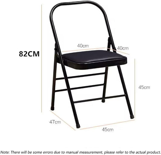 Professional Iyengar Auxiliary Chair Yoga Chair Hardened and Thick Yoga Folding Chair Solid Anti-Slip Stable and Durable,Black