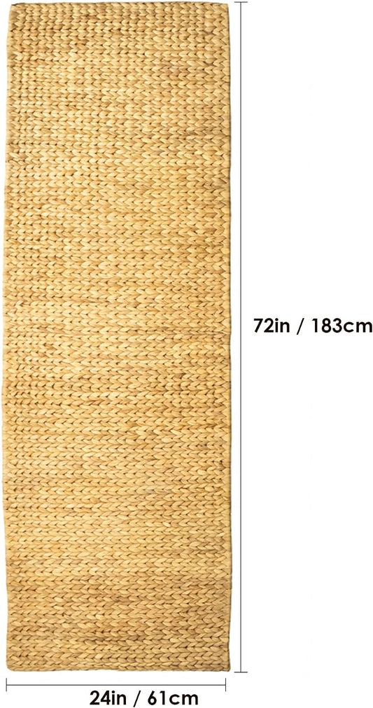 Water Hyacinth Yoga Mat | Non-Slip Exercise & Fitness Mat for Yoga | Natural Rug, Straw Floor Mat for Your Living Room, Bedroom, and More