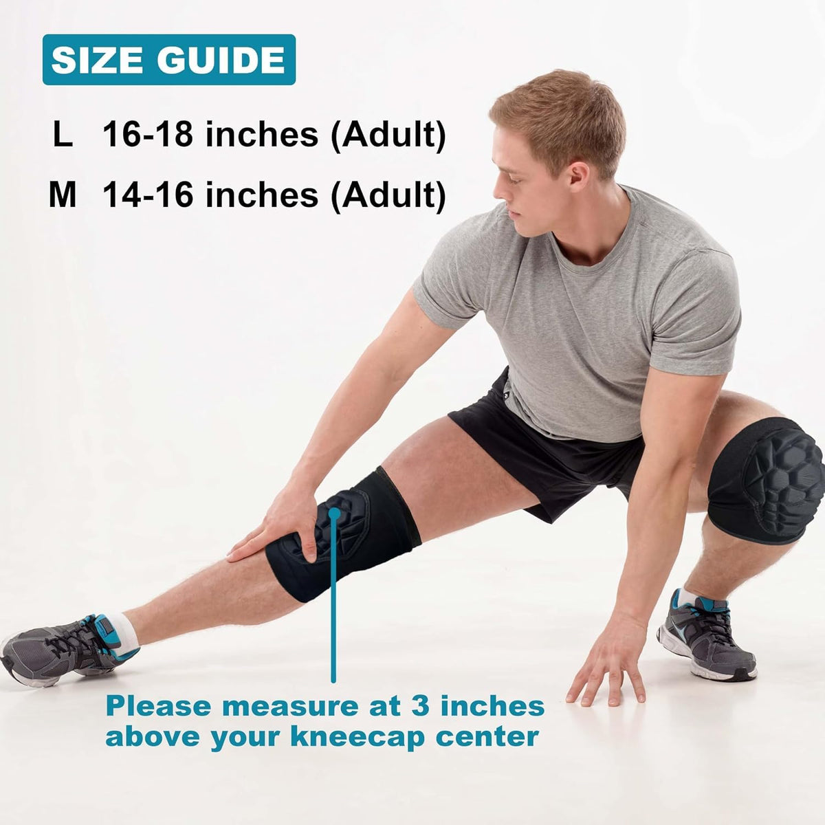 Men Women Knee Pads for Volleyball, Soft Breathable Elastic Sleeve, Black L
