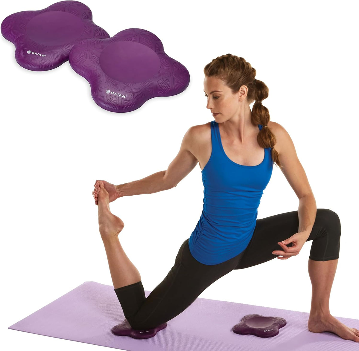 Yoga Knee Pads Set of 2, Cushion for Knees & Elbows | Extra Cushioning | Non-Slip Back | Knees, Elbows & Wrists | Yoga, Pilates & Kneeling | Travel-Friendly