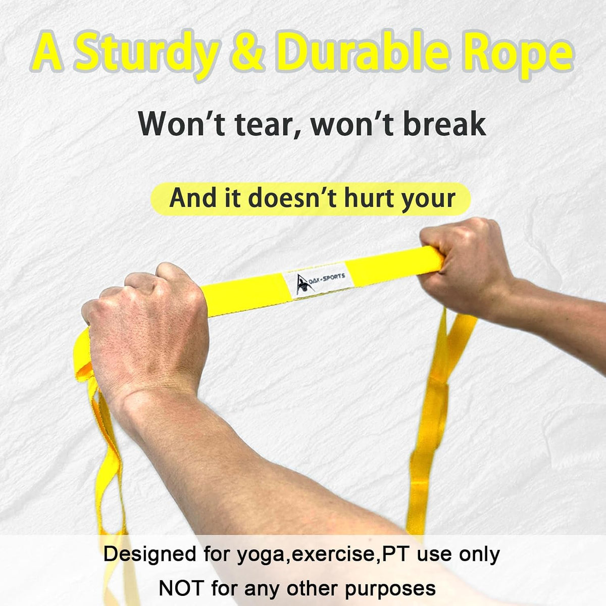 Stretching Strap Yoga Strap with Loops for Physical Therapy, Non-Elastic