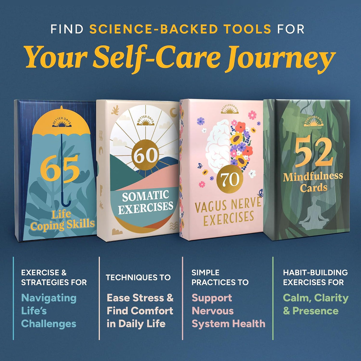 52 Mindfulness Cards - Daily Meditation, Grounding, and Self Care Practice