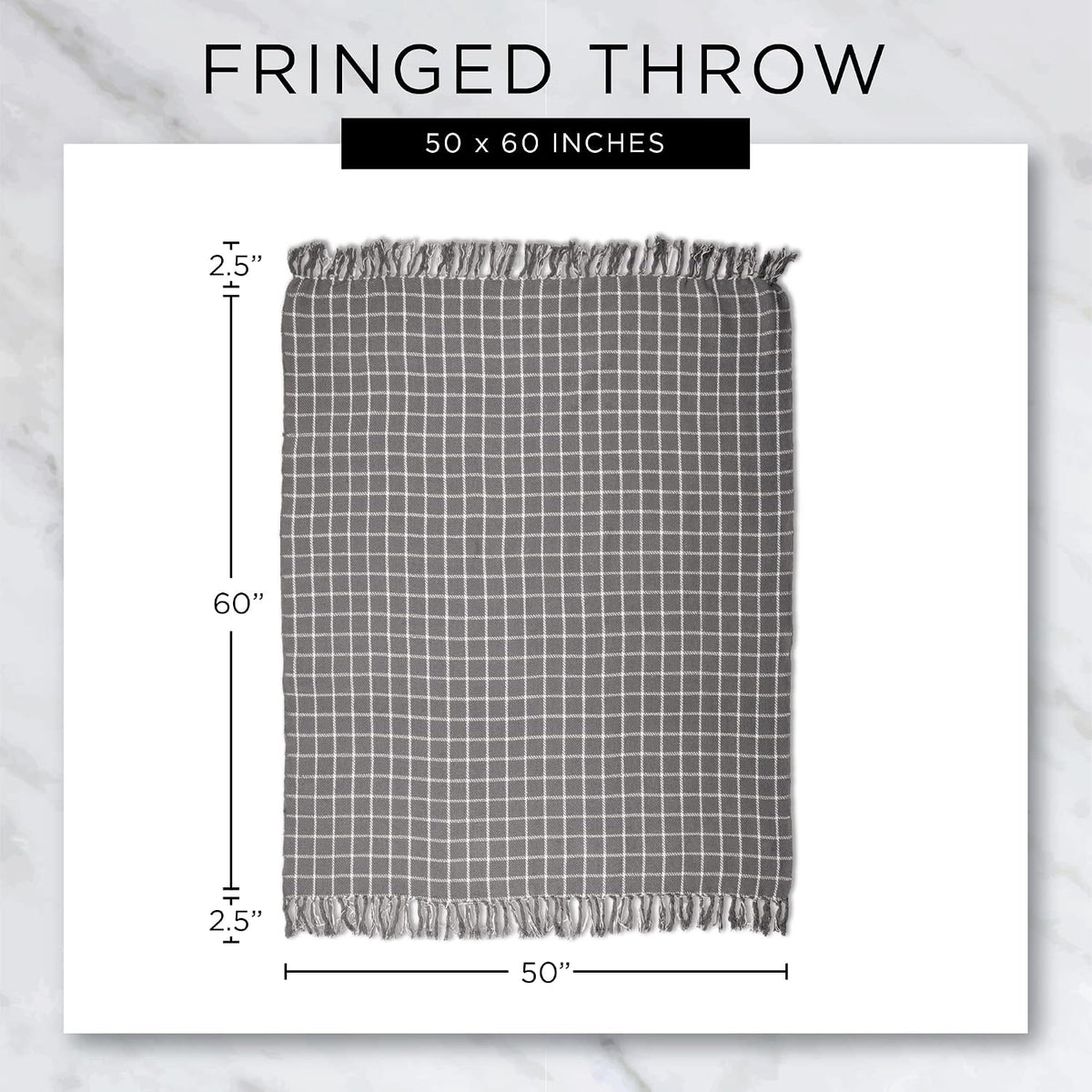 Global Diamond Stripe Woven Throw, 50x60-Inch, Mineral
