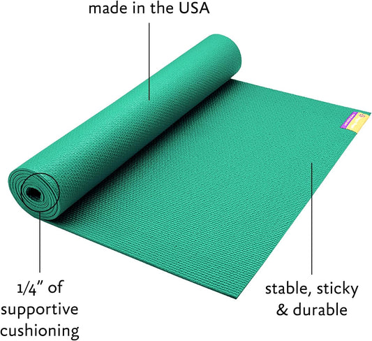 Tapas Ultra Yoga Mat - Outstanding 1/4″ Soft Cushion, Lightweight, Made in the USA Sticky Mat, Durable and Long-Lasting