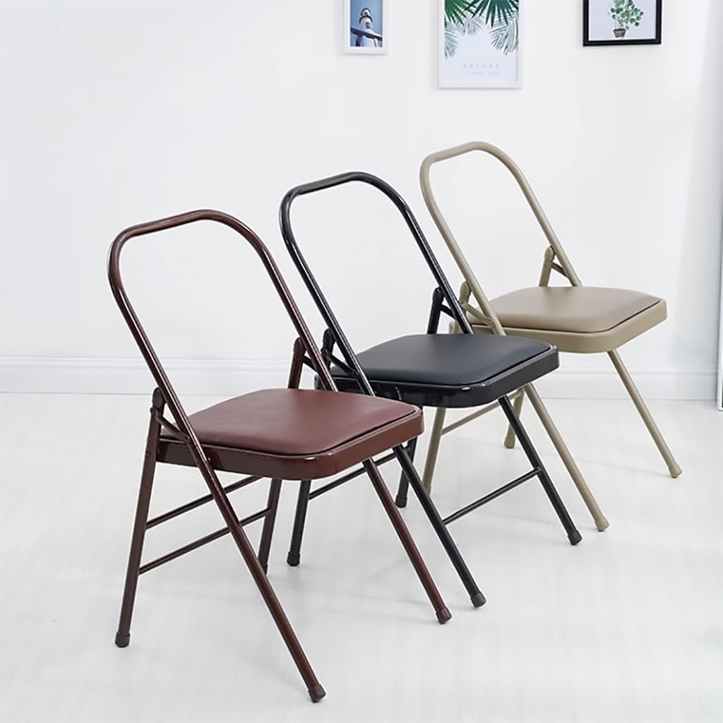 Iyengar Yoga Chair,Double Beam Design,Pilates Yoga Chair,Folding Yoga Chair,Backless Yoga Chair with Non-Slip Foot Pads,Portable Yoga Chair,Adult Yoga Chair