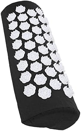 Neck and Back Massager Cushion with, Headaches, Migraines Relief Pillow, Ergonomic Floral Design, Made of ABS, Cotton (Purple)