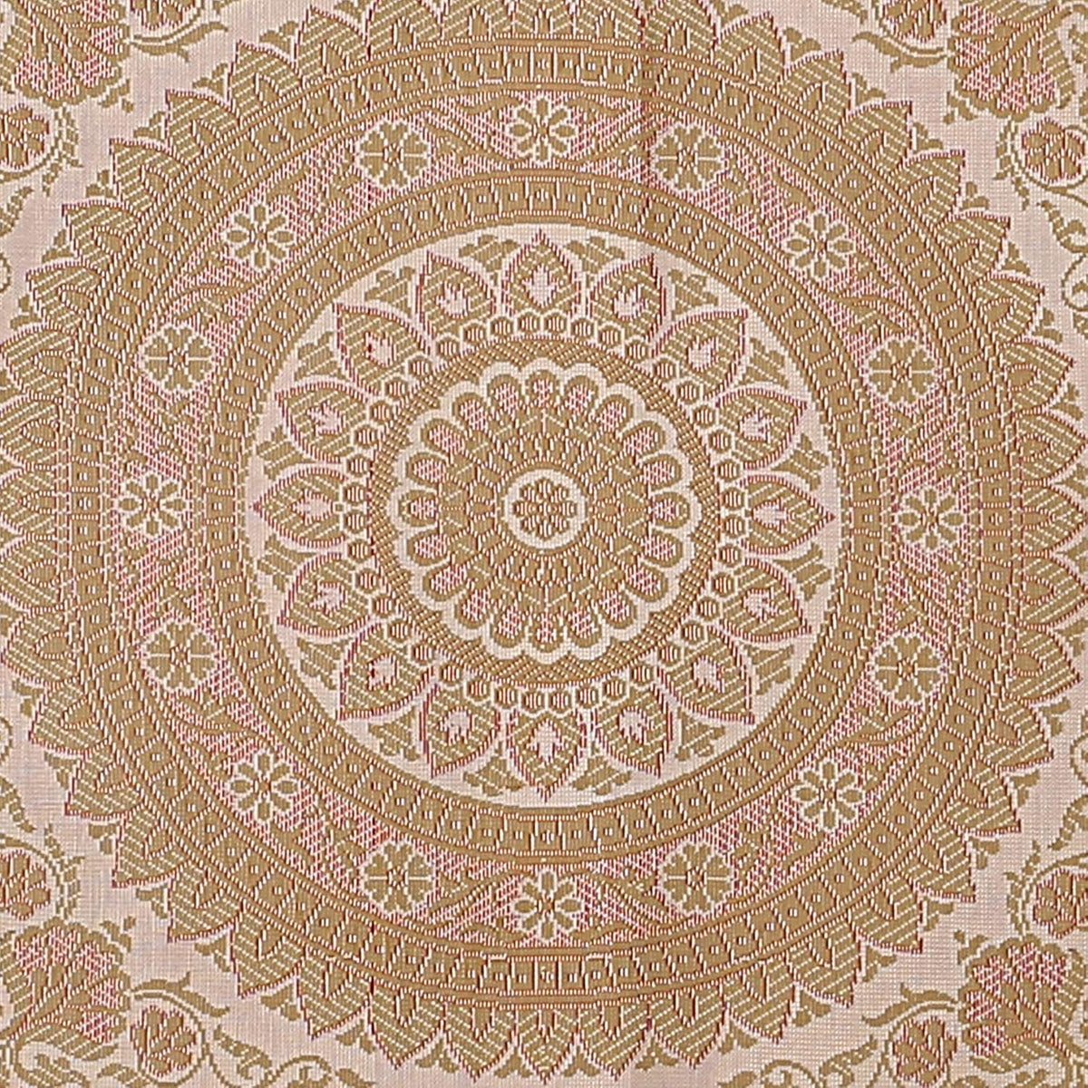 Ethnic Jacquard Brocade Silk Bolster Yoga Rectangle Pillow Cover Mandala White Tube Massand Living Room Decorative Cylindrical Hotdog Traditional Throw Pillowcase 76x38 cm - Set of 2 Pcs