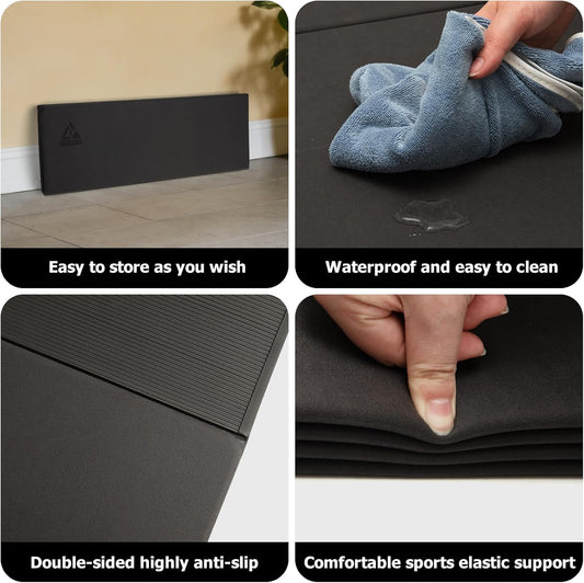 IwIeIaIrI Foldable POE Non Slip Yoga Pilates Mat– 1/4" (6mm) Thick