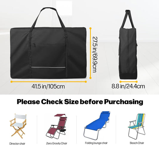 Carrying Bag for Folding Chair, Storage Case Fits for Beach Chair, Black