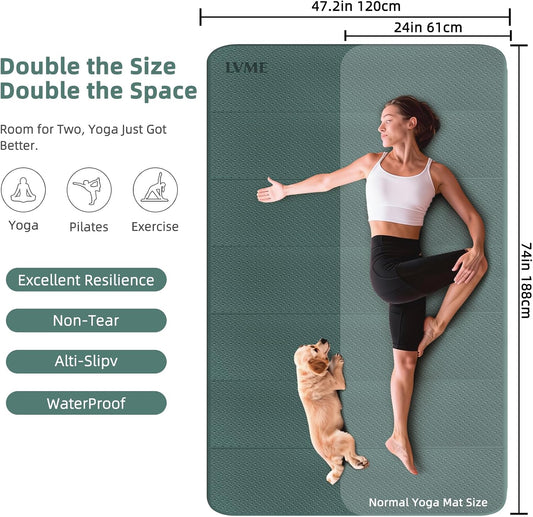 Foldable Yoga Mat 74"x47.2"x 0.4" – Large Yoga Mat