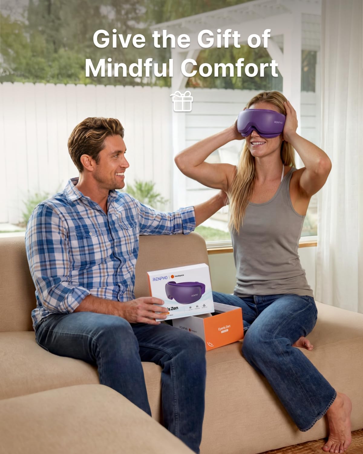 x Headspace Eyeris Zen, Meditation Eye Massager with Heat, Portable Heated Eye Mask, Ultra-Quiet for Deeper Sleep, Gifts for Him, Women, Birthday, FSA Eligible HSA