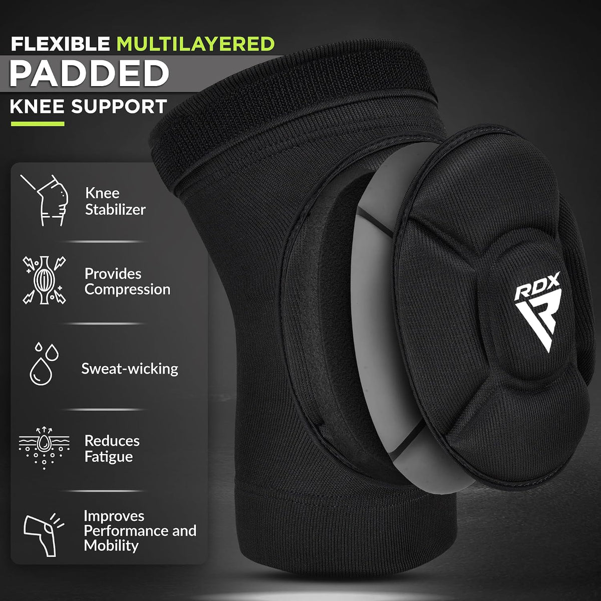 Knee Pads for Work, Oeko TEX Certified, Anti-Slip Protective Thick Padded Foam Pad, Collision Avoidance Sleeves Pair, MMA Muay Thai Grappling Volleyball Football Wrestling Gardening.