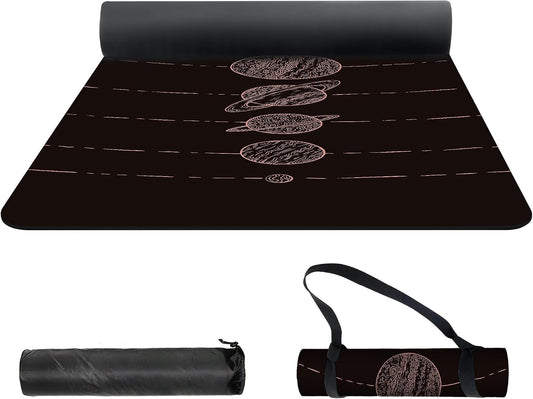 nuveti Yoga Mat Print Extra Thick TPE Non Slip Fitness Exercise Mat with Carrying Bag,72"x24" Extra Thick 6MM Exercise & Workout Mat for Yoga, Pilates Fitness and Floor Exercises - Colors A