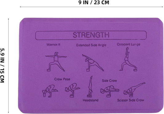 Yoga Blocks Set for Beginners High Density Eva Foam Non-slip Yoga Bricks with Strap for Flexibility Stretching Pilates and Dance Exercises