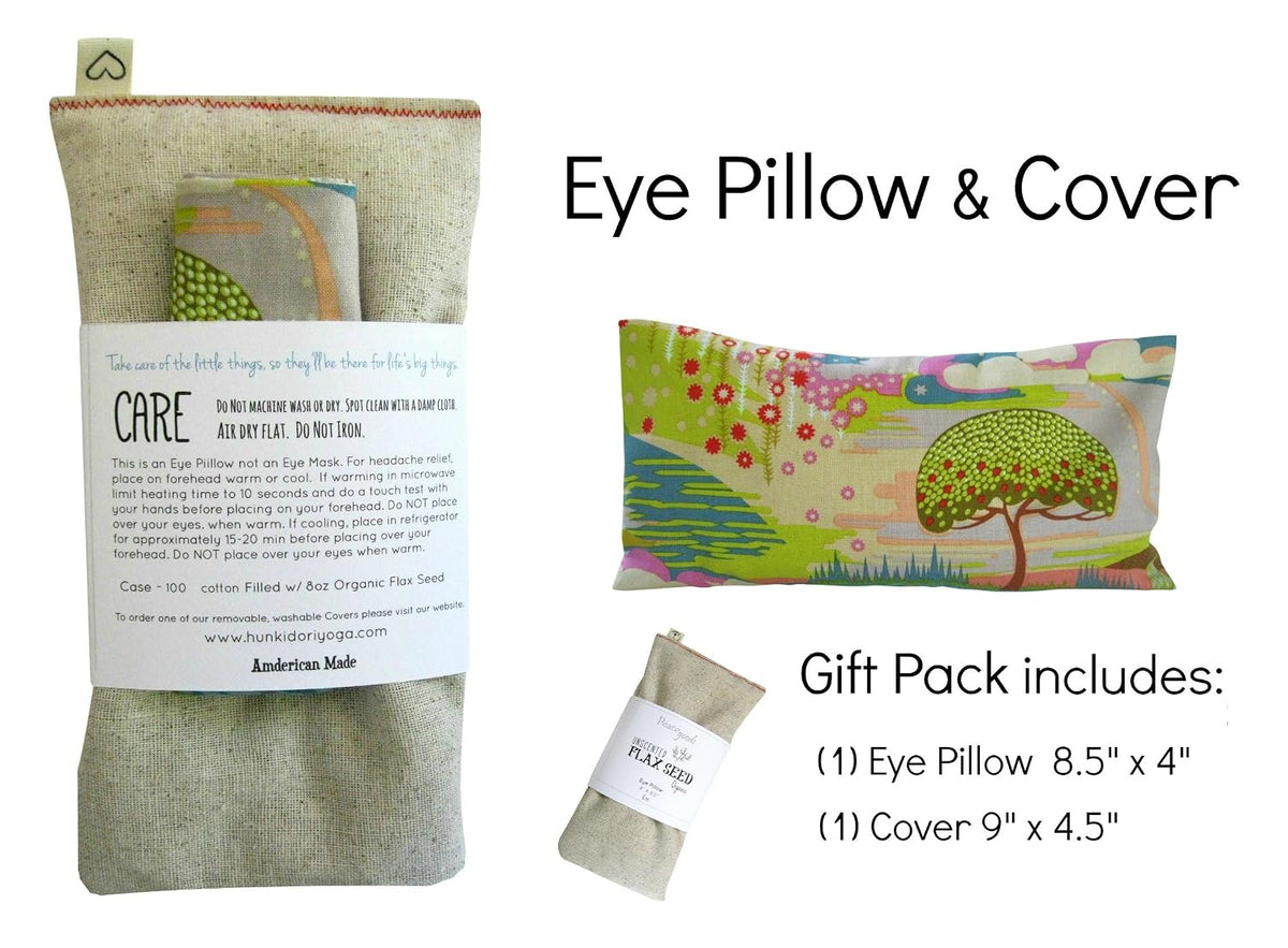 Unscented Flax Eye Pillow - Soft & Soothing Cotton 4 x 8.5 - Yoga Sleep Relaxation - Naturally Calming Colors - Weighted Yoga Massage Headache Sleep - beige
