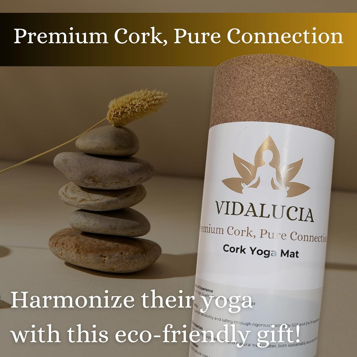Cork Yoga Mat - 5mm Extra Large 72"x26" Non-Slip Yoga Mat with FSC Certified Portuguese Cork & Natural Rubber Base – Hot Mat for Home & Studio – yoga mat cork