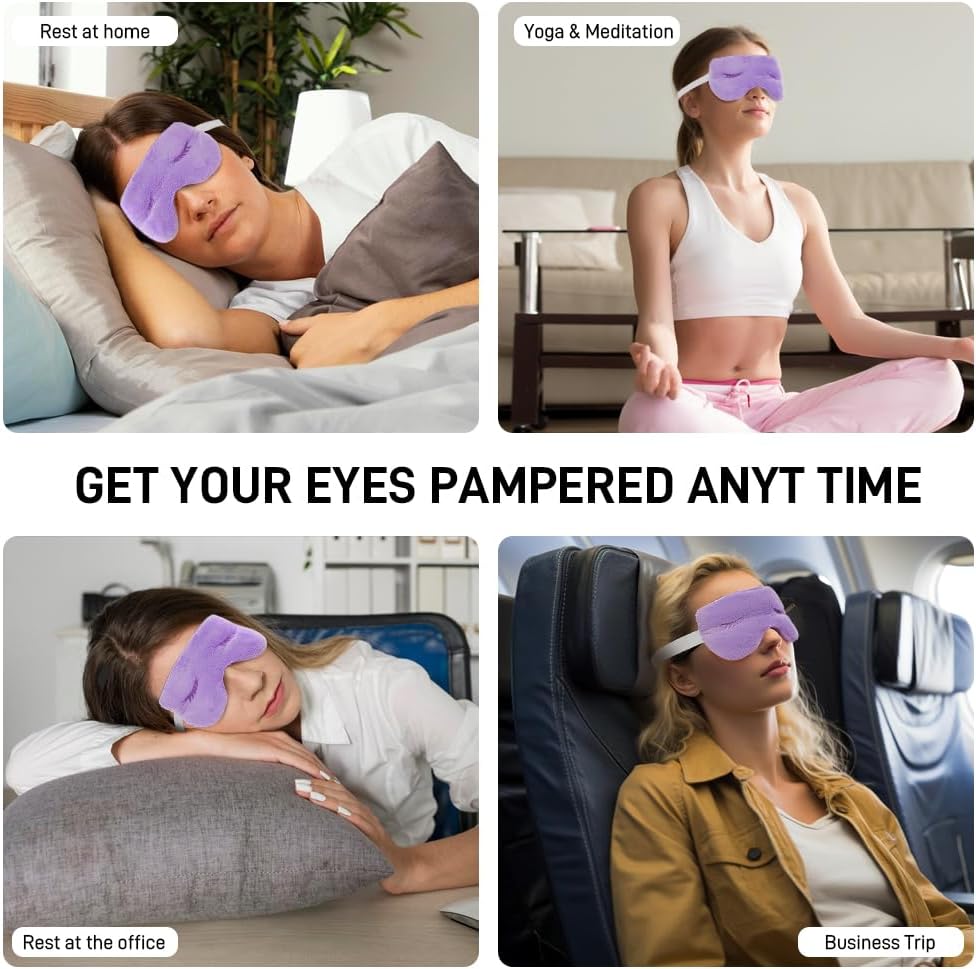 Weighted Eye Pillow for Yoga, Moist Heat Mask for Dry Eyes(Pink)