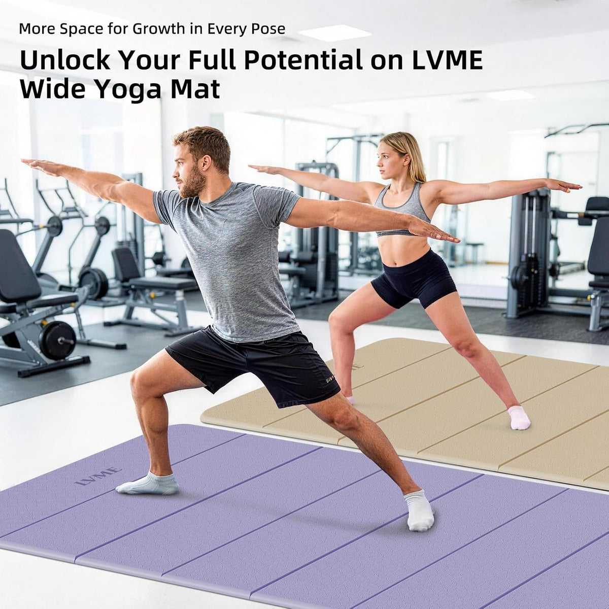 Foldable Yoga Mat 75"x31" – 0.24" Thin | Easy to store & carry – takes little space. Exercise mat: non-slip for home gym. Pilates mat: odor-free & easy-clean.