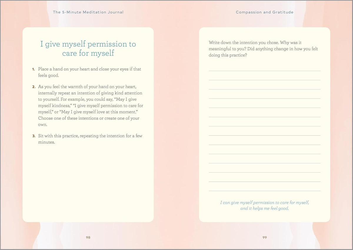 The 5-Minute Meditation Journal: Quick Guided Meditations for a Calmer, Happier You