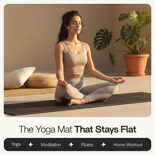 Folding Yoga Mat, TPE Folding Yoga Mat, Foldable Exercise Mat for Yoga, Pilates, Floor Workouts, Compact Design, Travel Friendly, Ideal for Home & Gym, Knee pad, Kneeling pad, No Roll Mat