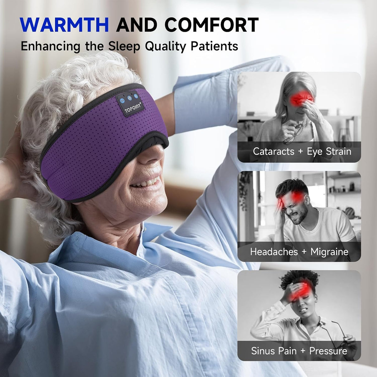 Sleep Mask with Headphones Bluetooth 5.4 Wireless, Sleep Headphones Earphones Earbuds with Microphone HD Speakers Music, Blackout Eye Mask for Sleeping Travel Meditation Men Women Cool Gadgets