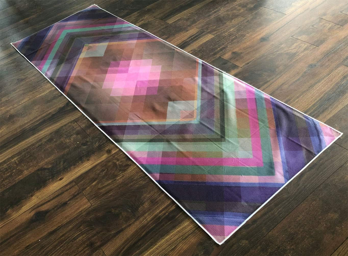 Hot Yoga Towel,Non-Slip Yoga Mat Cover,Eco-Friendly,Exclusive Pockets Cover Each Corner of The mat,Microfiber Yoga Towel,Ideal for Bikram, Hot Yoga, Pilates,or Sweaty Practice (Cosmic)