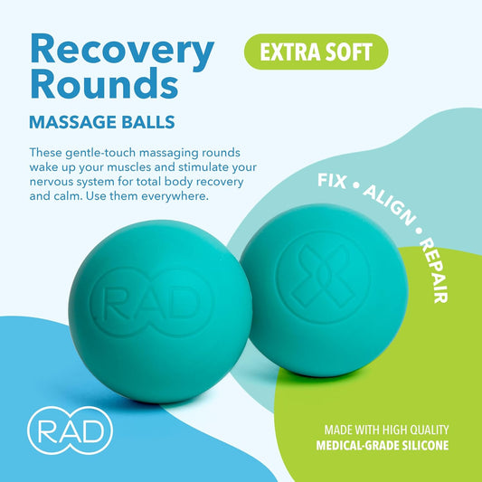 Recovery Rounds - Extra Soft Yoga Deep Tissue Massage Ball Set – Myofascial Release Balls for Feet, Back, Neck, Legs & Arms – Trigger Point & Mobility Therapy (2-Pack)