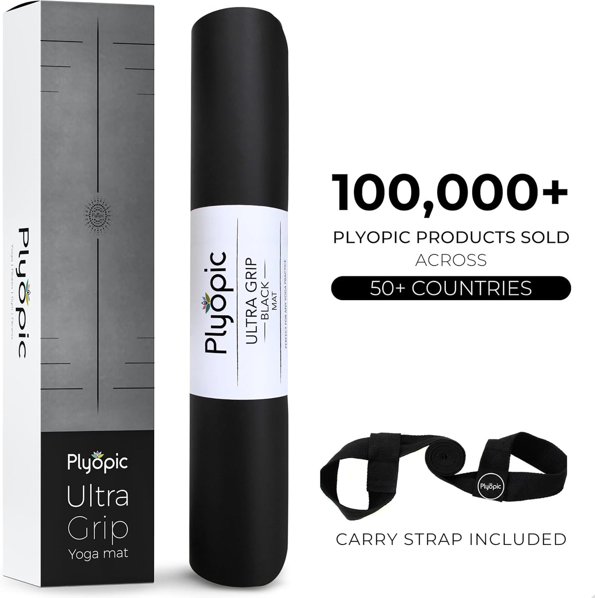 Ultra Grip PRO Yoga Mat – EXTREME Non-Slip Performance - Dry & Wet Grip - Smarter Alignment Lines - Comfortable & Sweat Resistant - For Yoga, Pilates & Hot Yoga