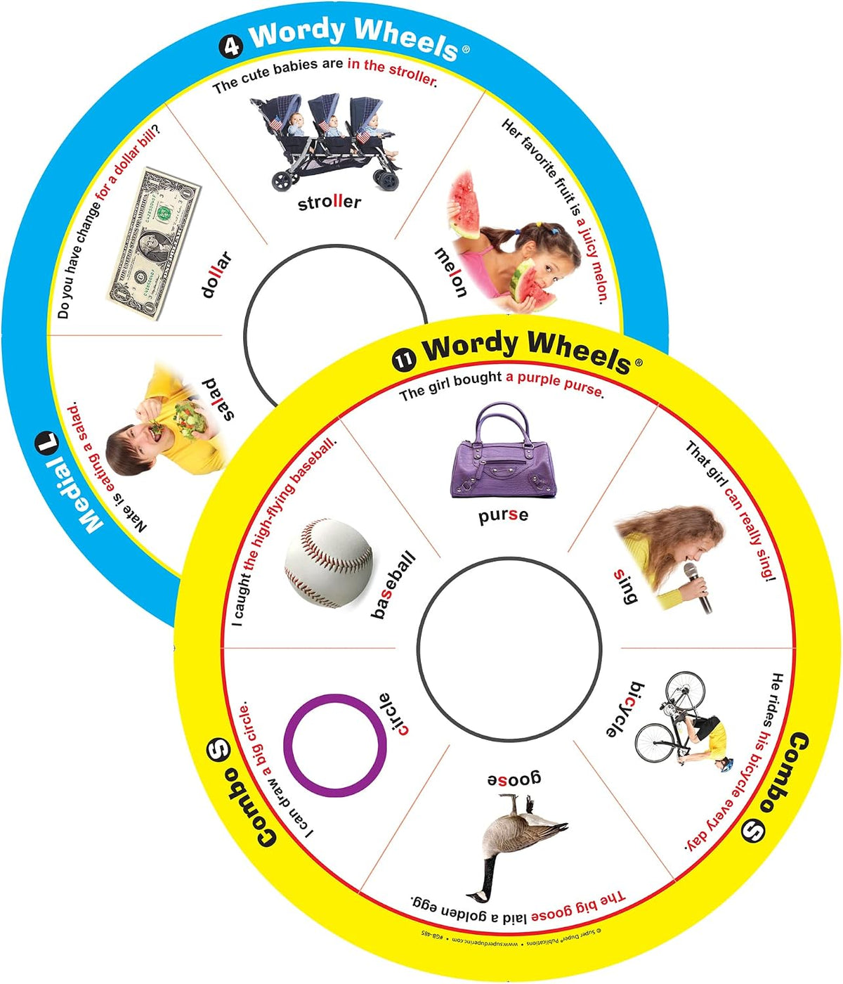 Webber® Wordy Wheels S/L/R (Includes Vocalic R) Add-on Set | Articulation Activity for Speech Therapy | Educational Game