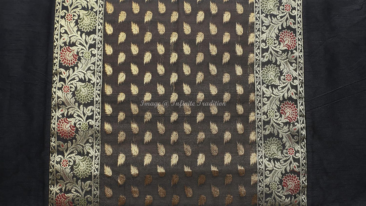 Ethnic Living Room Decorative Bolster Tube Pillow Covers Cylindrical Black Yoga Large Couch Round Cushion Cover Jacquard Brocade Silk Small Leaves Throw Pillow Case 76x38cm (30x15 inch) - 2 Pc.