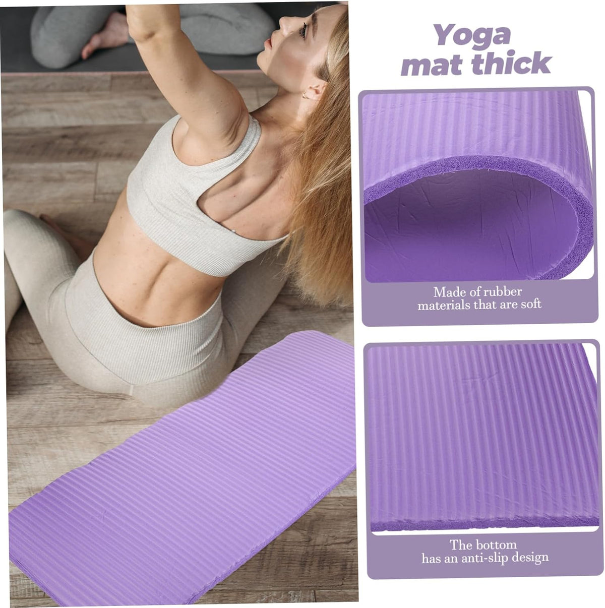 Yoga Accessories Yoga Pad Non-slip Knee Cushion Pad for Exercise Ultra Thick Mat 60x25x1.5cm 1pc