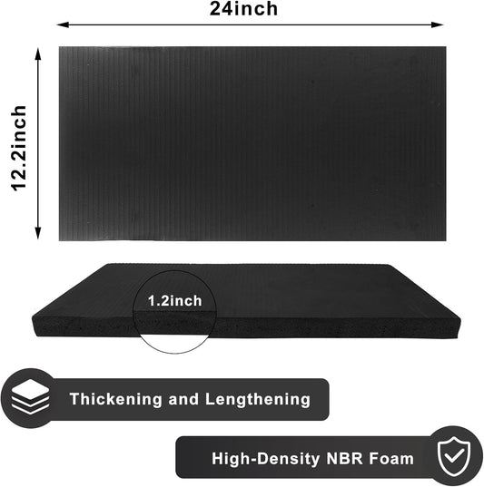 Yoga Knee Pad Cushion Yoga Mat Thick Kneeling Pads Support for Knees, Wrists Elbows, Non-Slip - Earth-Friendly Knee Pads for Yoga, Pilates, Floor Workouts - Knee Cushion, Black Yoga Mat, 24x12.2 Inch