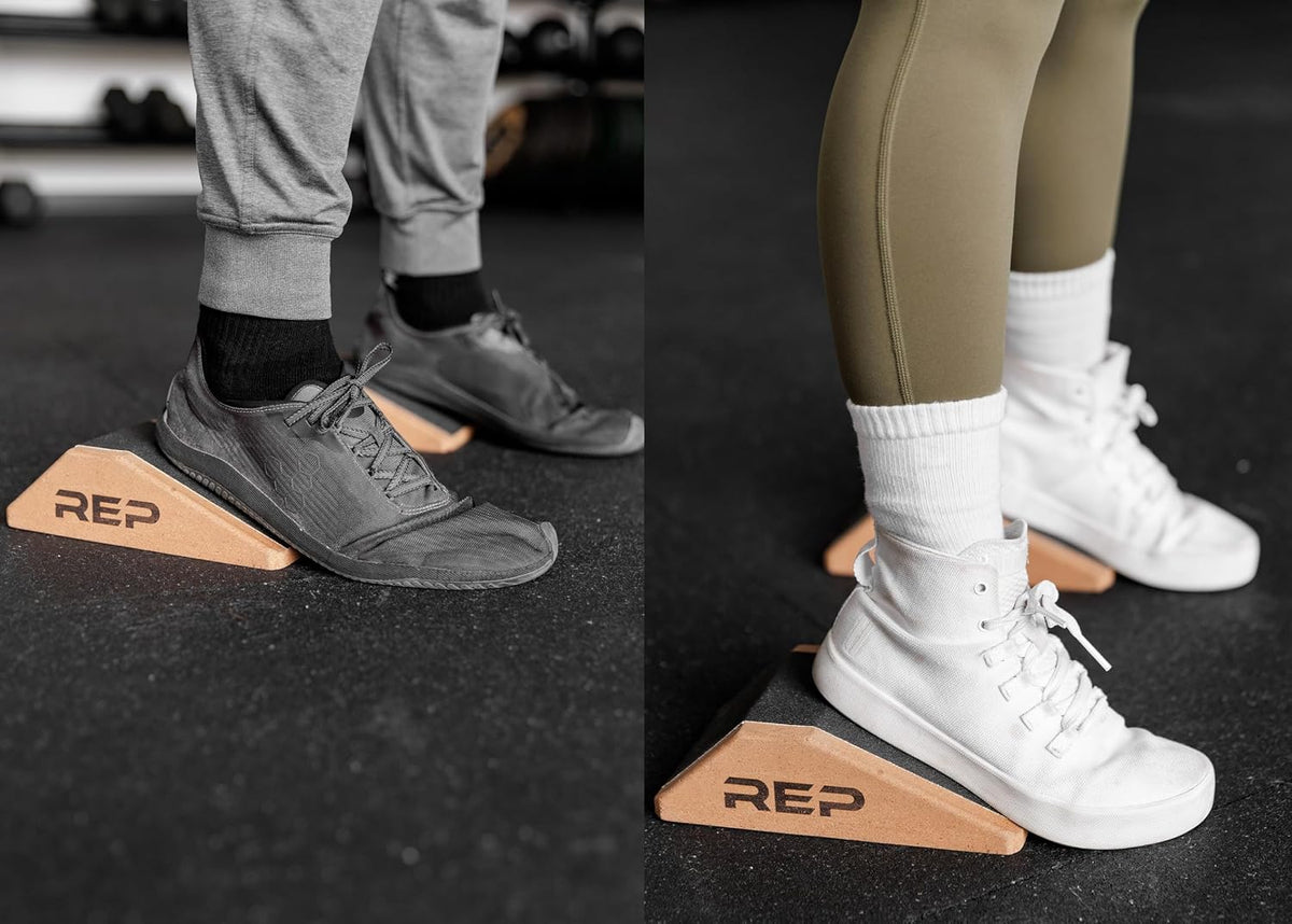 Cork Squat Wedge, Blocks for Weight Lifting, Yoga, Stretching, Exercise and Calf Therapy, Raised Heel Support, Non Slip, Workout Equipment for Home and Commercial Gym Training