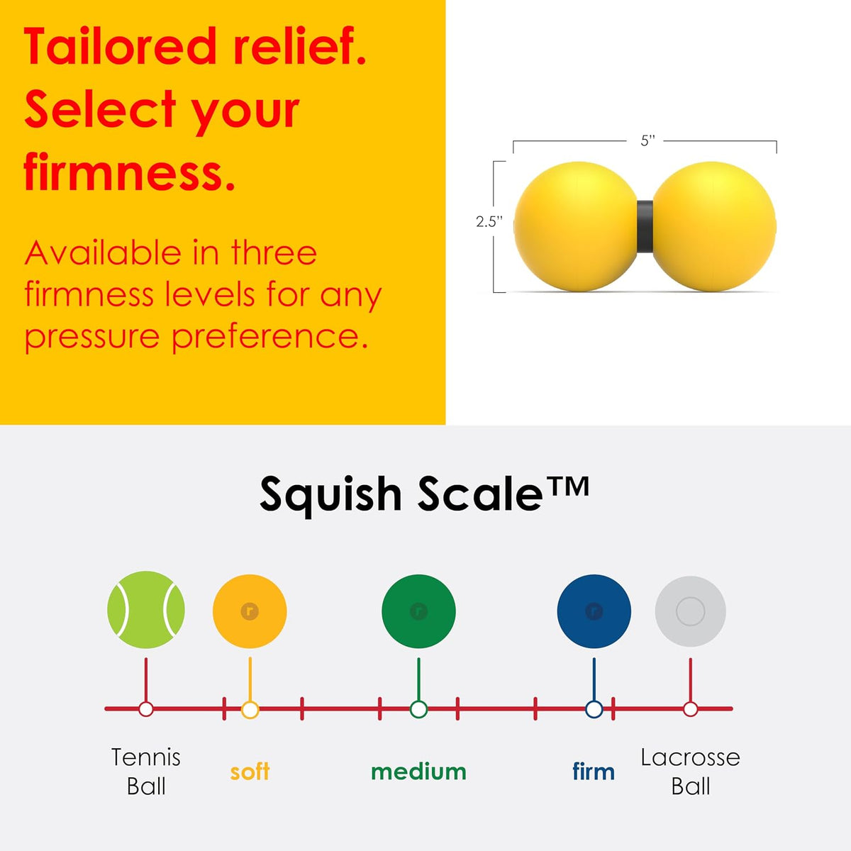 2-in-1 Firm Peanut & Lacrosse Ball Roller | Deep Tissue Massage Tool for Fascia, Plantar Fasciitis, Hips & Back | Mobility & Recovery Roller | Compact, Travel-Friendly, Pilates & Therapy Ready