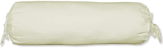 Ivory Cotton Bolster Cover – 16x6 in | Set of 2 | Soft, Washable Pillowcase for Round Yoga & Neck Roll Pillows