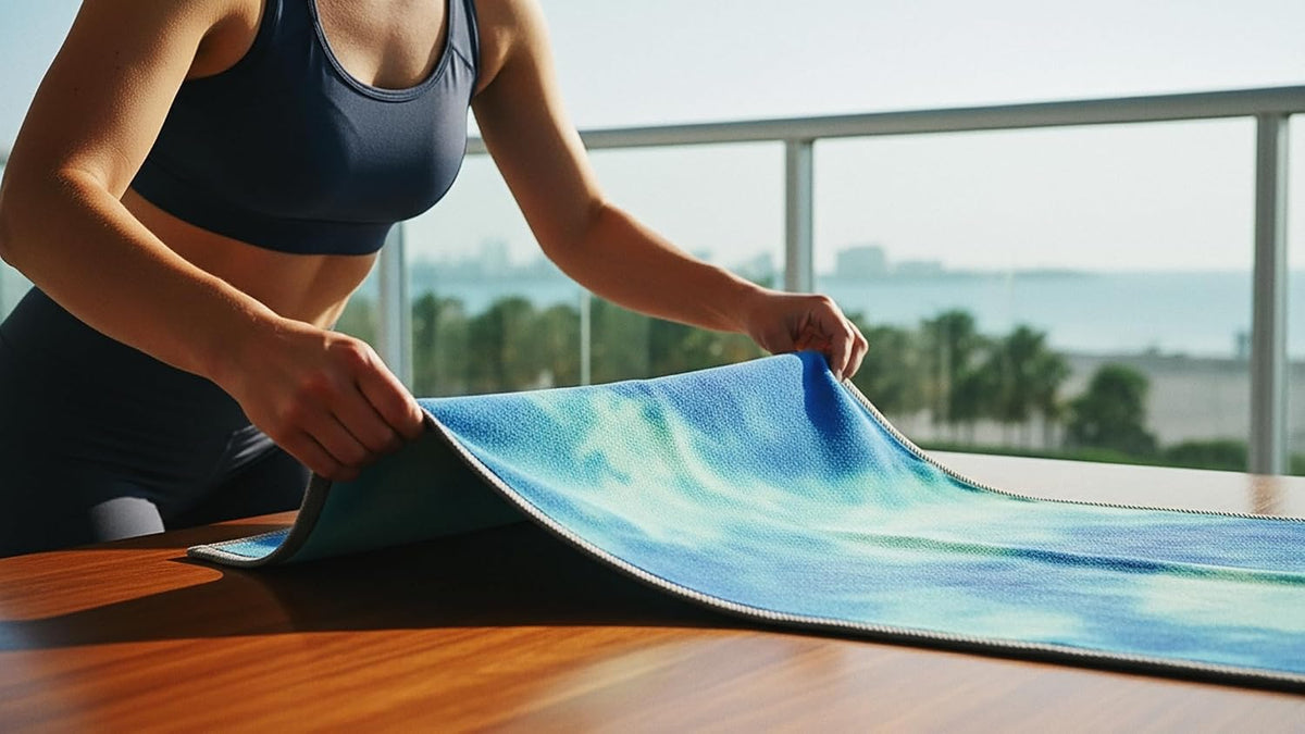 Pilates Mat Towel with Bag | Microfiber Yoga Towels for Hot Yoga Non Slip Dots | Gym Towels for Women Big Towels | Yoga Matt | Extra Large Towels