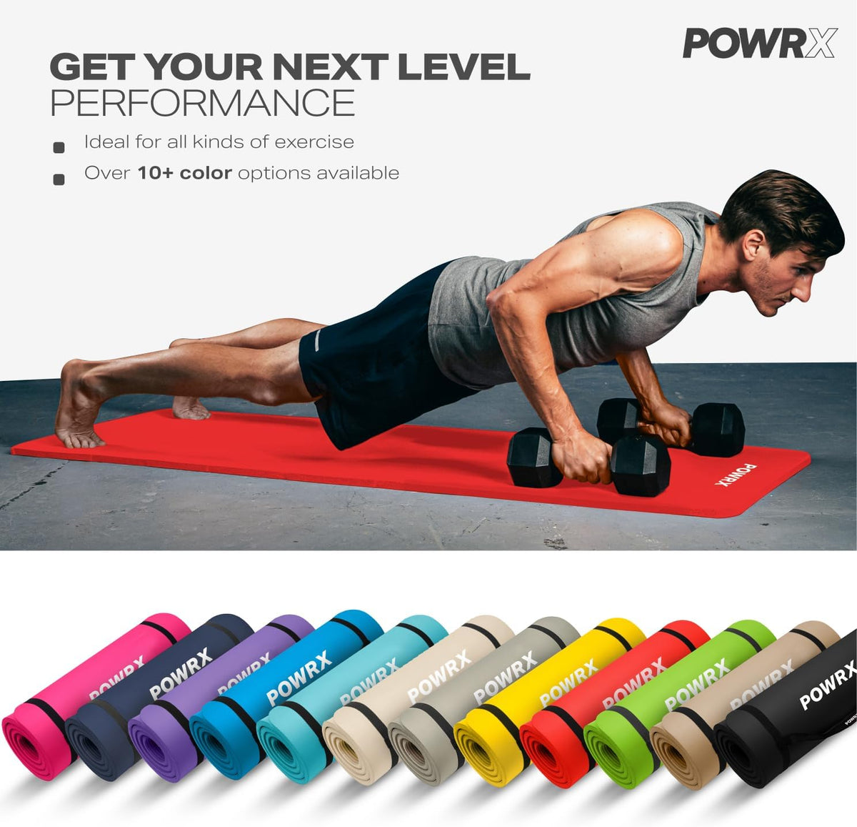 Yoga Mat Thick | Exercise Mat 1/2" - 3 Widhts with Carrying Strap and Bag | Non-Slip Workout Mat for Women Men Home Fitness Stretching Pilates Gymnastics Floor Gym Equipments