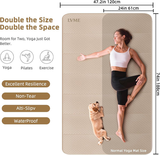 Foldable Yoga Mat 74"x47.2"x 0.4" – Large Yoga Mat