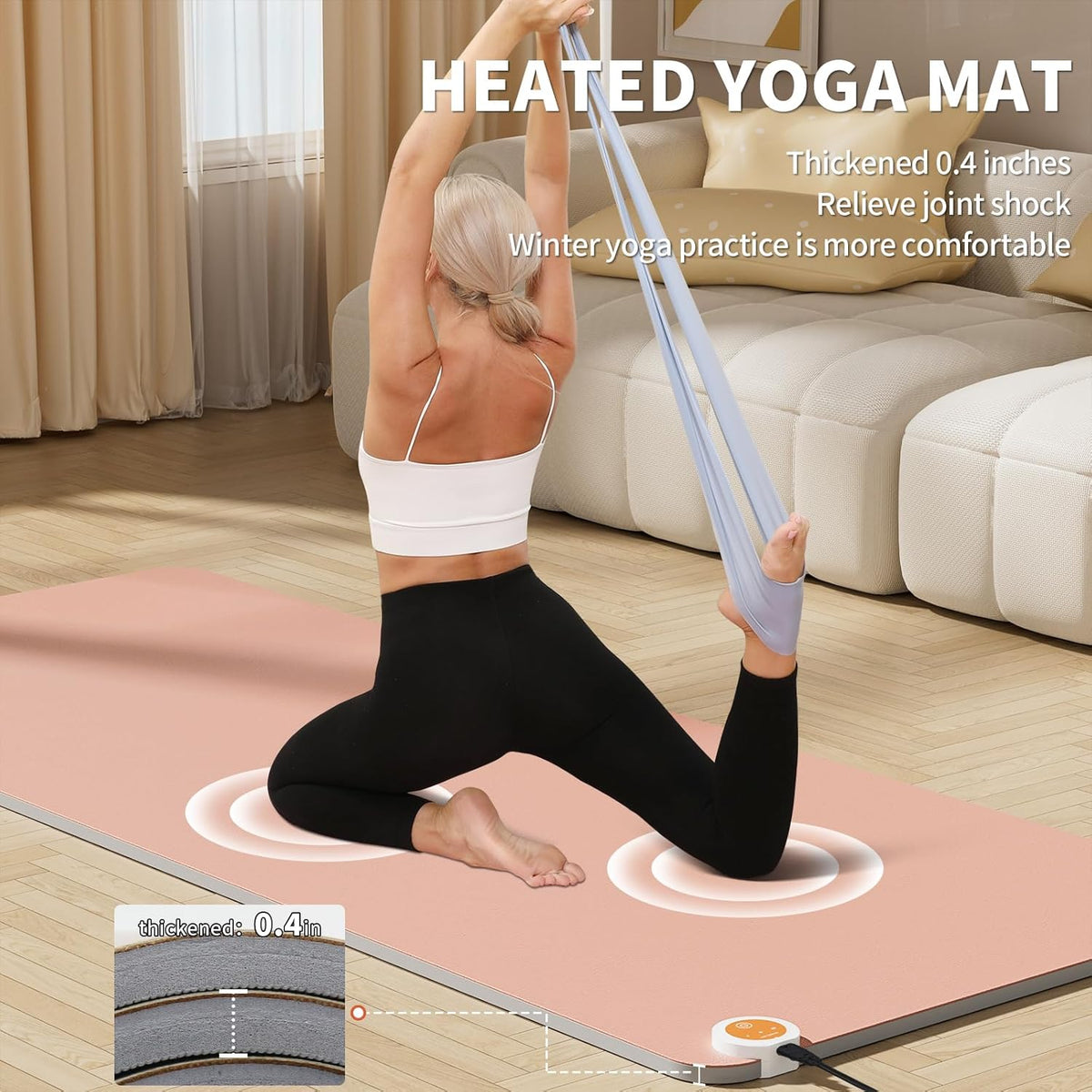 Heating yoga mat, warm yoga pad, more comfortable fitness mat in winter, yoga and meditation bio-mat