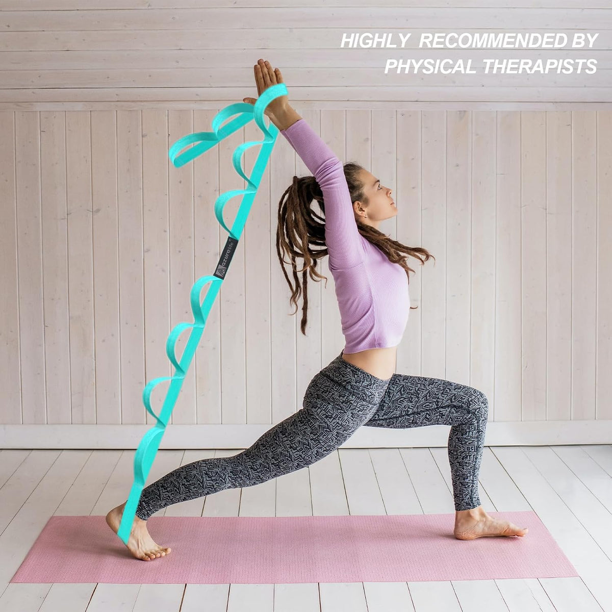 Premium Durable Stretch Straps with Loops, Stretching Strap for Physical Therapy, Multi-Loop Yoga Strap Fitness Exercise Strap for Yoga, Pilates, Dance, Flexibility&Exercise