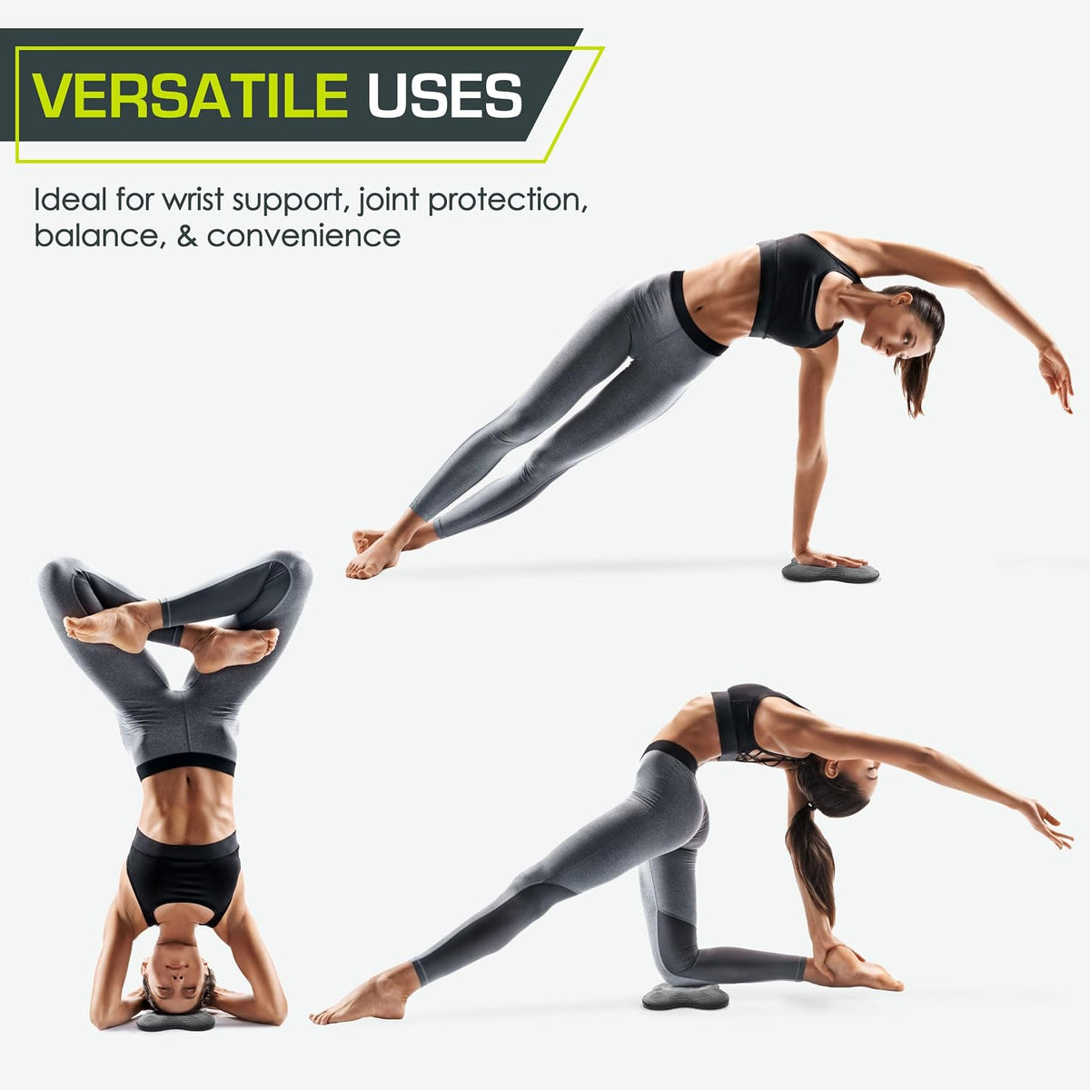 ProsourceFit Yoga Knee Support Pads Set of 2, Non-Slip Knee Pad for Yoga, Pilates, Meditation, and Stretching; Exercise Yoga Accessories for Knee Support for Men and Women, Portable Yoga Pad Cushions