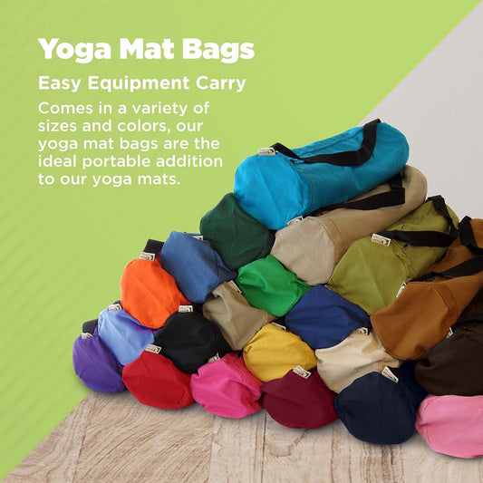 Natural Hemp Fabric Yoga Mat Bag with Shoulder Strap - Lightweight and Durable Gym Bag to Carry the Extra Large Mat Sizes - Ideal for Yoga, Pilates & Fitness Equipment - Made in USA, 8" X 32"