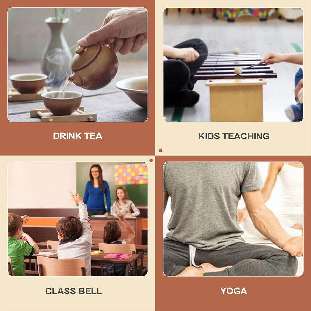 7 Inch Meditation Chime Solo Tone Mindfulness Bell for Teachers Classroom Management Sound Healing Instrument Yoga Zen Spiritual Decor Energy Chime for School Office Focus and Calm